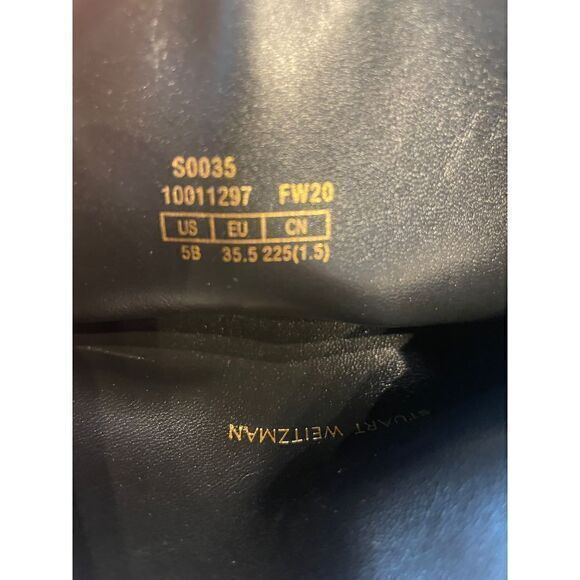 Stuart Weitzman Parton NWOB Tall Leather Calfskin Boot Size 5 Black - Picture 13 of 13